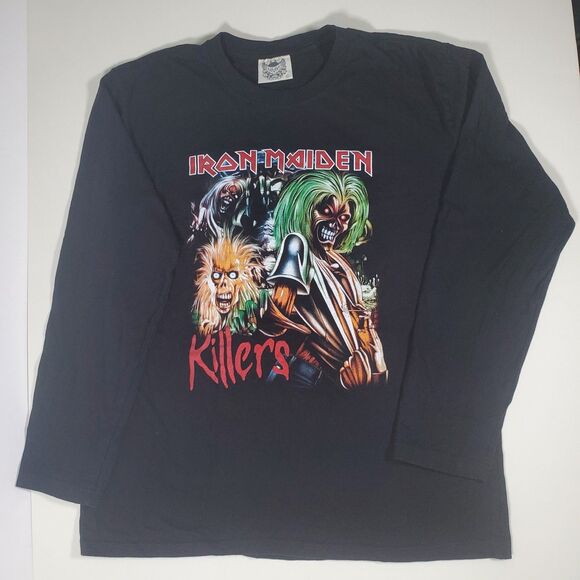 Iron Maiden Men’s Long Sleeve Tee XL Black Killers Vintage Concert T-Shirt - Picture 1 of 7